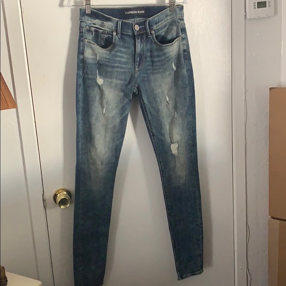 Express Denim - Lightly distressed jean leggings Express Denim - Lightly distressed jean leggings